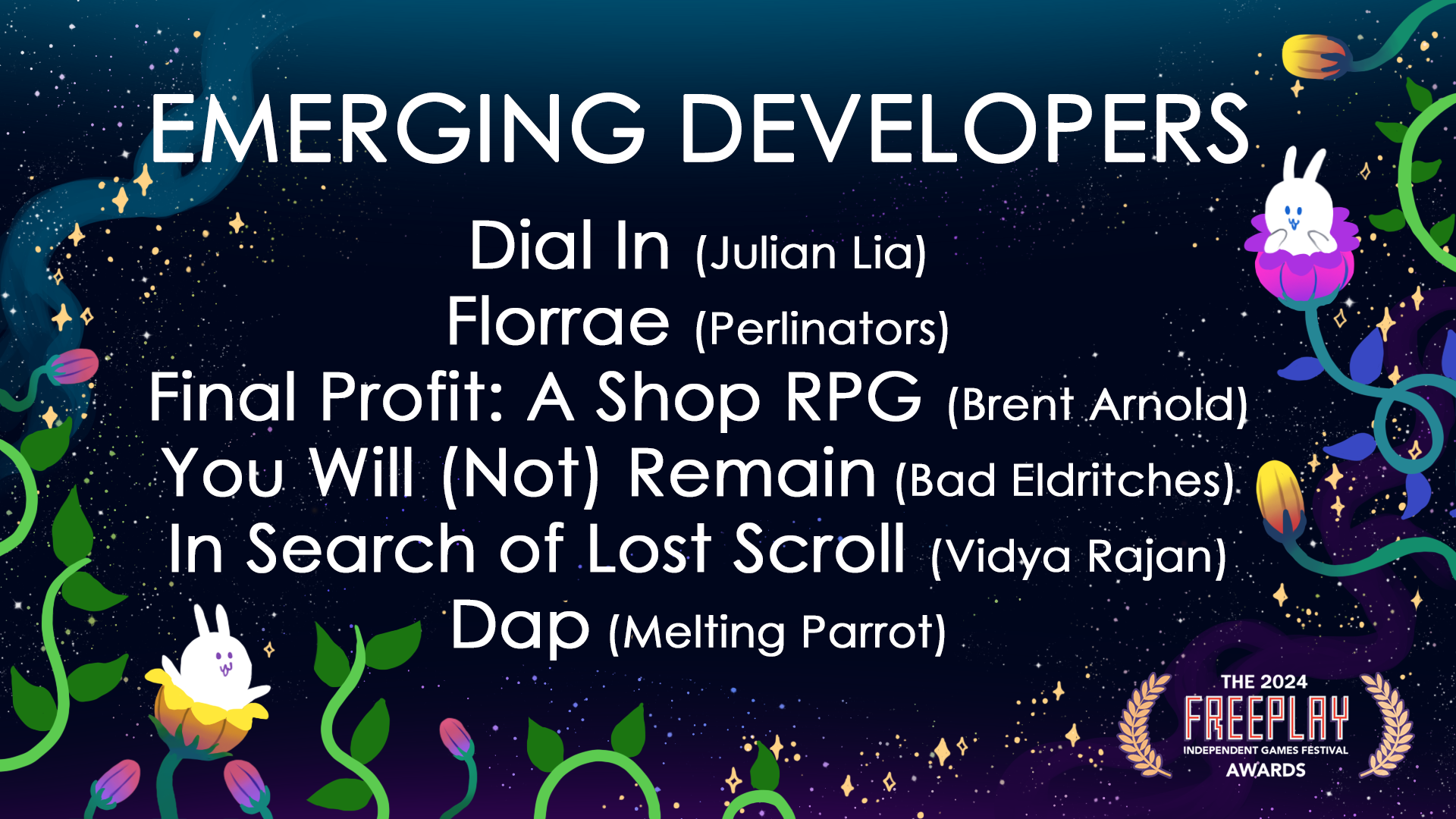 Emerging Developers nominees